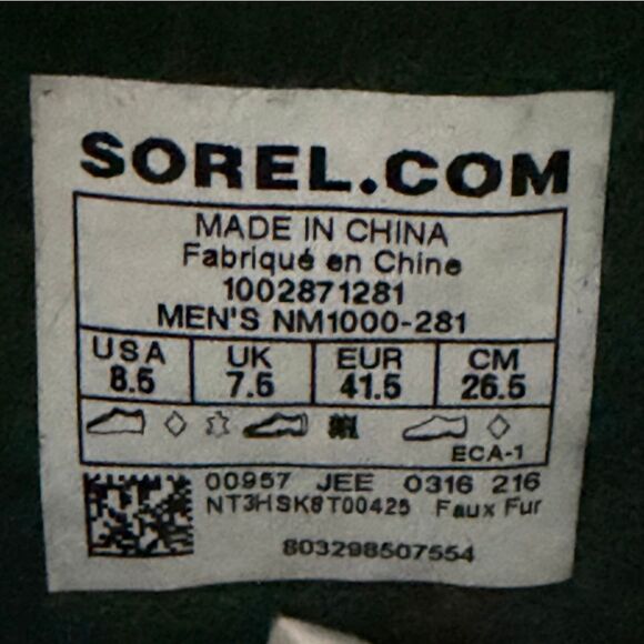 Sorel Men\'s Caribou Winter Boots 8.5 Waterproof